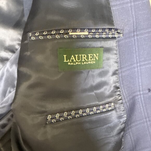 Lauren Ralph Lauren Blazer Men's 46R "Blue" Checks Pattern - Picture 5 of 11